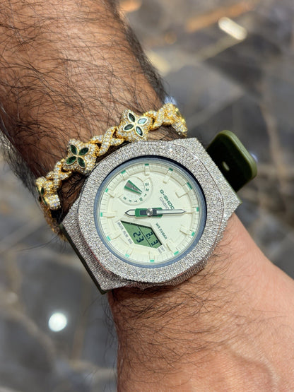 Casio G-Shock S2100  Iced Out Natural Diamond Watch 5CT