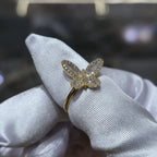 10k Solid Yellow Gold Butterfly Ring  0.33 CTW Natural Diamonds Size 7