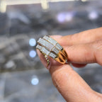Mens Natural Diamond Ring 1/3 Ct Pave Set 10K Yellow Gold Cluster Geniune Ring.