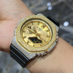 Casio G-Shock S2100  Iced Out Natural Diamond Watch 5CT | Gold Dial