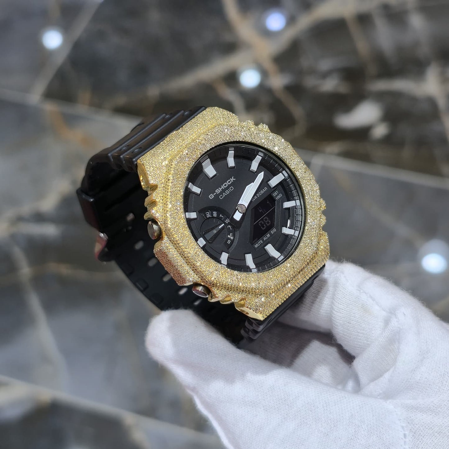 G-Shock GA2100-1A Black Dial Diamond Watch, 6.00ct