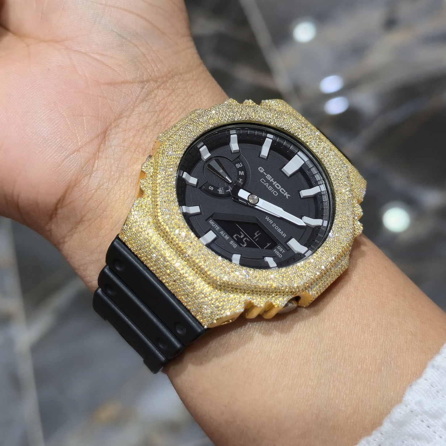 G-Shock GA2100-1A Black Dial Diamond Watch, 6.00ct