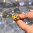 10K Solid Yellow Gold Last Supper Ring Cross Design Men’s Pinky Statement Ring