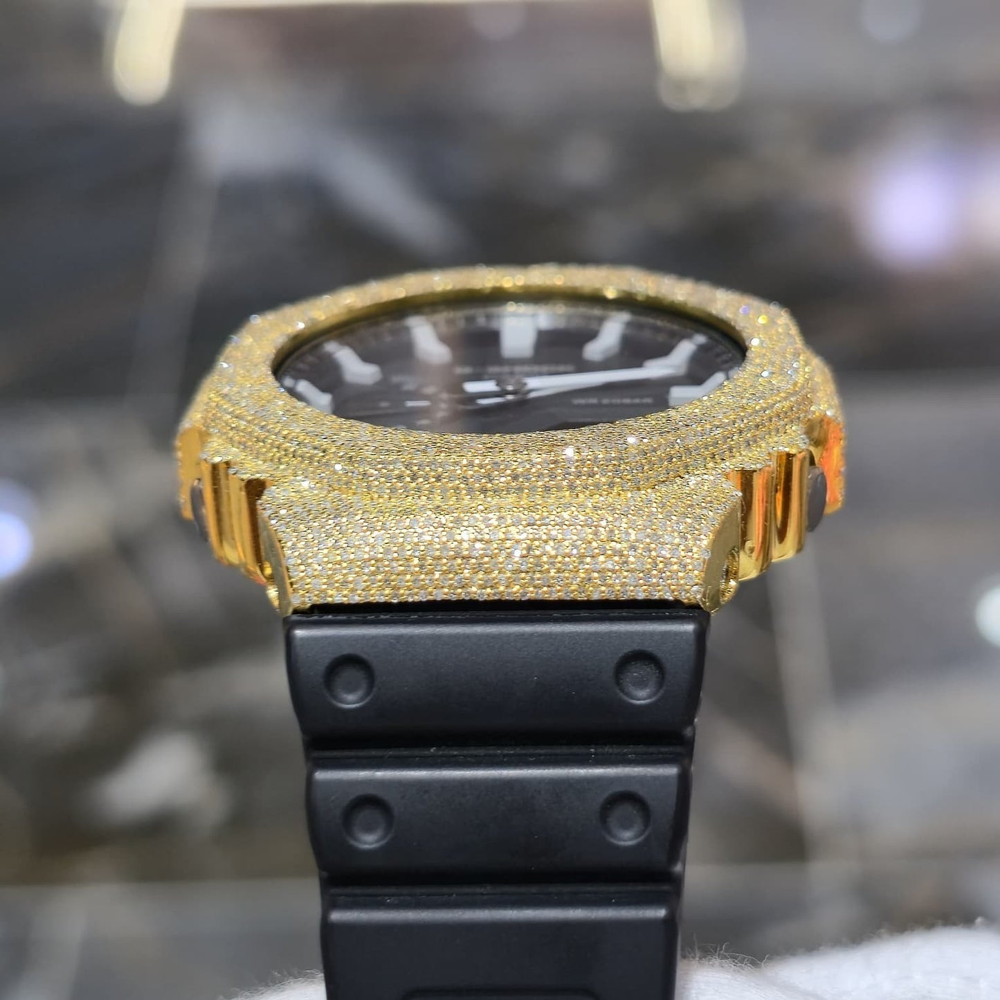G-Shock GA2100-1A Black Dial Diamond Watch, 6.00ct