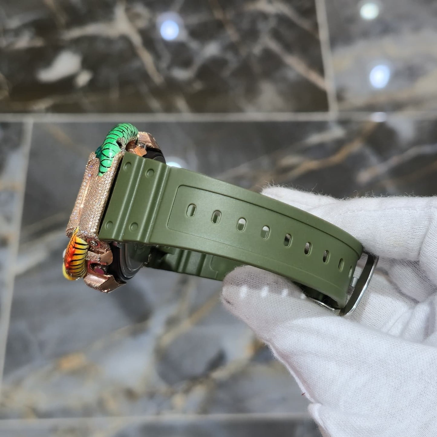 Casio G-Shock Dragon (Green) 6900 Iced Out Diamond Watch 5CTW