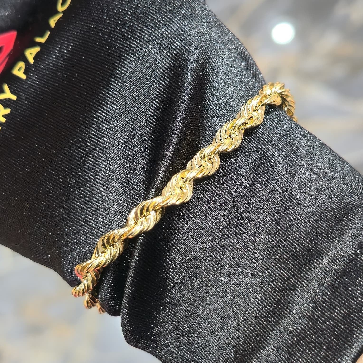 10K Gold Rope Chain Bracelet 5.5mm 8 Inch Solid Yellow Gold Men Women