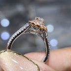 14K Two Tone Rose Gold Halo Diamond Engagement Ring 1.25 CTW Round SI F-G