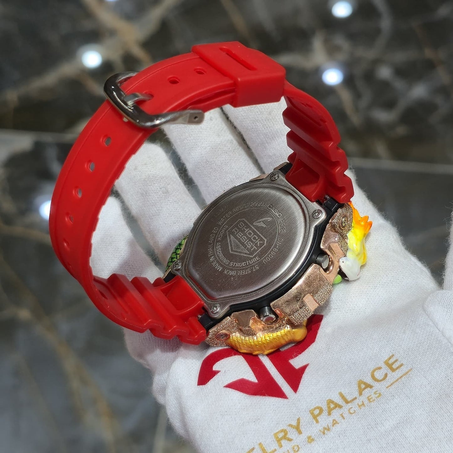Casio G-Shock (RED) 6900 Iced Out Diamond Watch 5 CTW