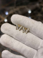 0.12CTW Natural Diamond 10K Gold Yellow White Butterfly Stud Earrings 9mm