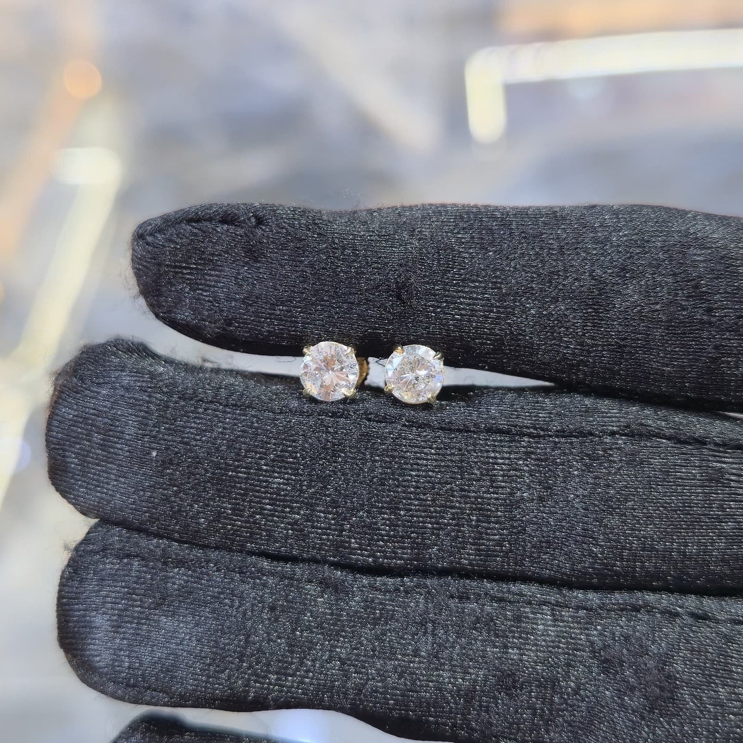 10K Gold Diamond Stud Earrings 1.50ctw Brilliant Round Cut 5mm Gifting Jewelry