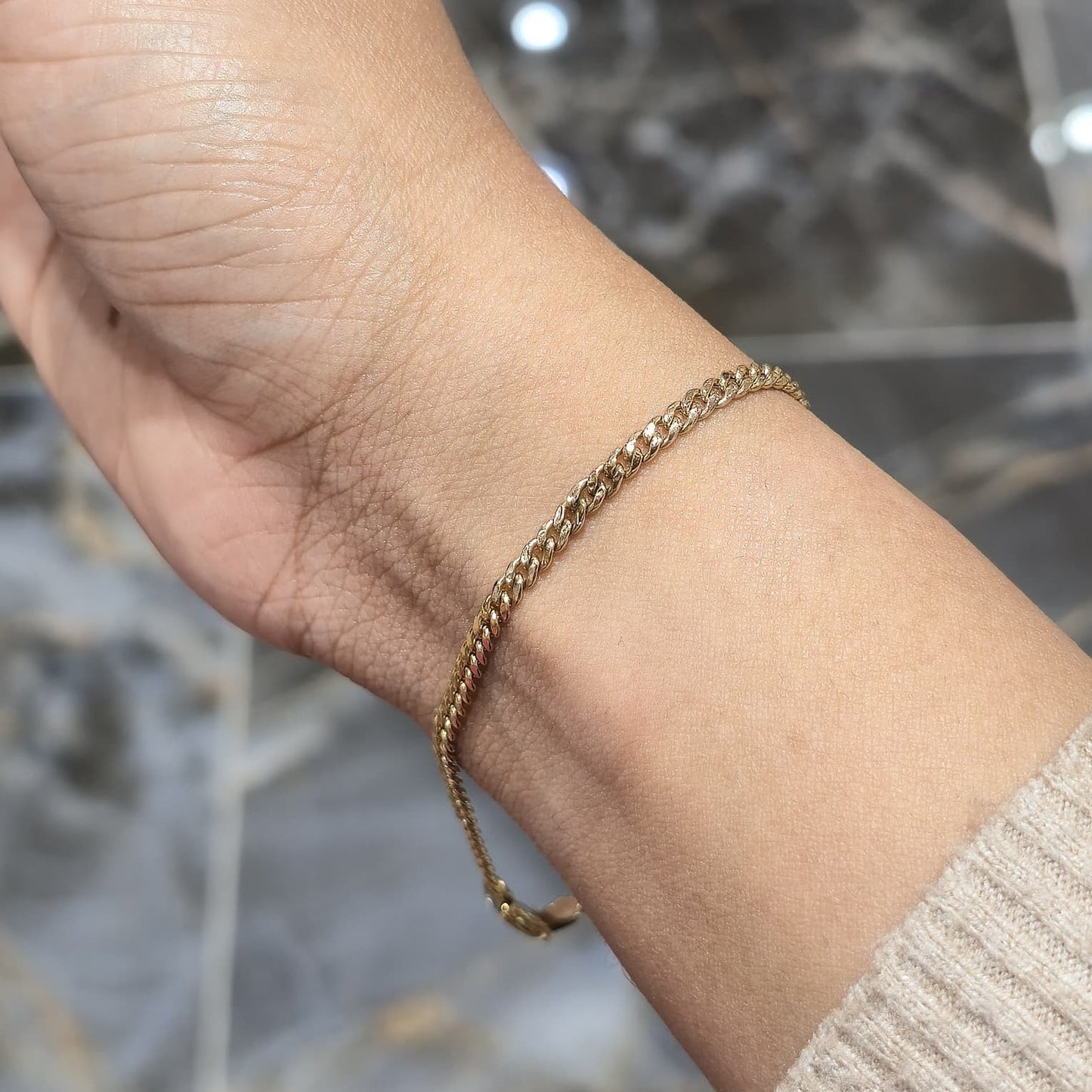 3mm Miami Cuban Link Bracelet 10K Yellow Gold 8" Real Gold Lobster Clasp Unisex