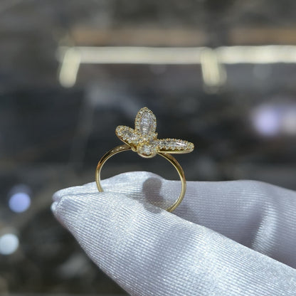 10k Solid Yellow Gold Butterfly Ring  0.33 CTW Natural Diamonds Size 7