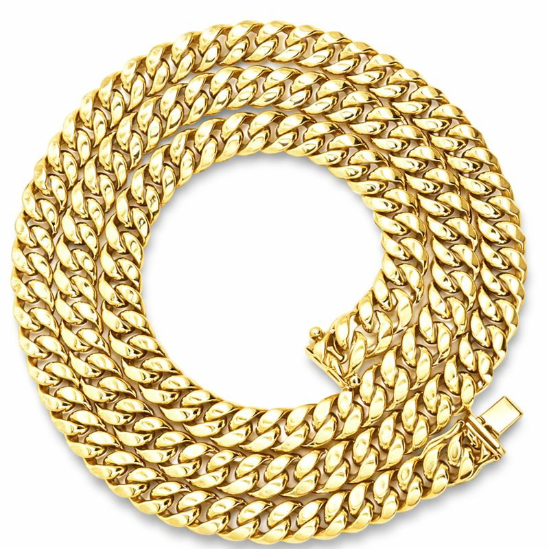 10K Yellow Gold 8mm Miami Cuban Link Necklace Chain or Bracelet, 20"-26"