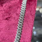 Mens Natural Diamond 8mmx22" 12.9ct Tight Miami Cuban link chain Real 925 Silver