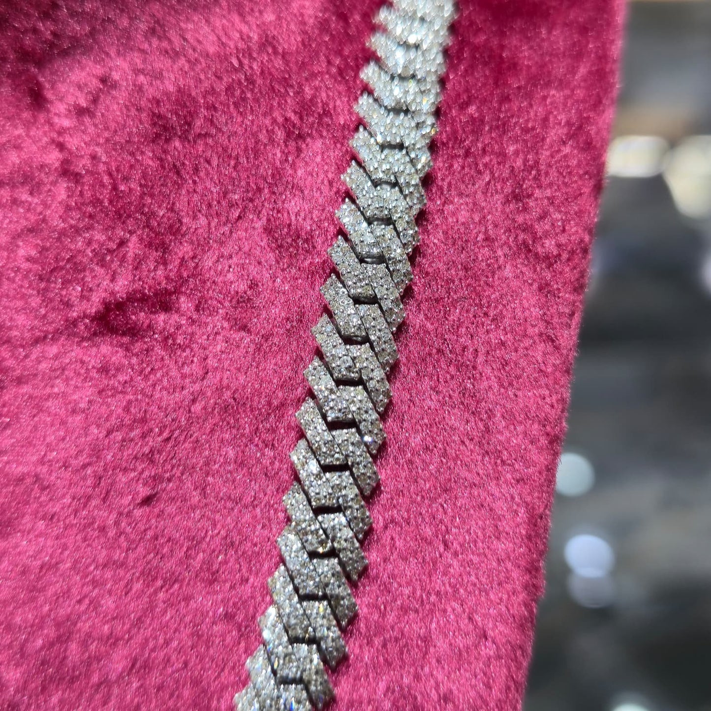 Mens Natural Diamond 8mmx22" 12.9ct Tight Miami Cuban link chain Real 925 Silver