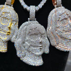 Benjamin Two Face Pendant VVS Moissanite 925 Silver Iced Hip Hop Tennis Necklace