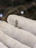 1/20 Ct Round Natural Diamond Star Stud Earrings in 10K Solid White Gold 5MM