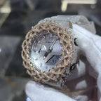 Authentic Casio G-Shock S2100  Iced Out Natural Diamond Watch 5CT | Silver Dial
