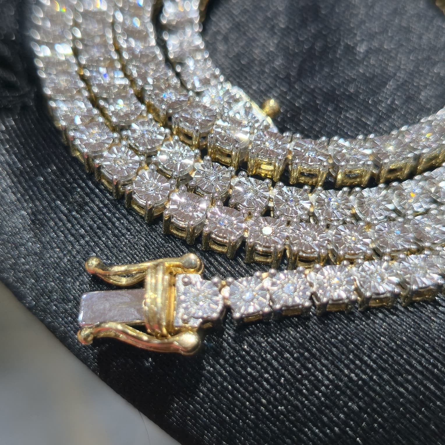 10K Yellow Gold Diamond Tennis Chain 1.87ctw GH SI 22" 33.9g Jewelry Palace