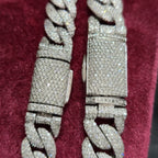 Natural Diamond Miami Cuban Chain 10MM 12MM 17.78-22.20CT 925 Silver