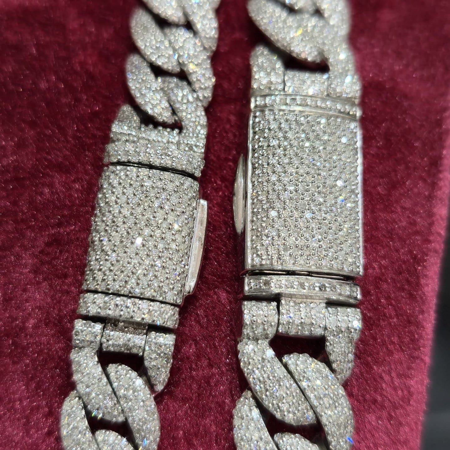 Natural Diamond Miami Cuban Chain 10MM 12MM 17.78-22.20CT 925 Silver