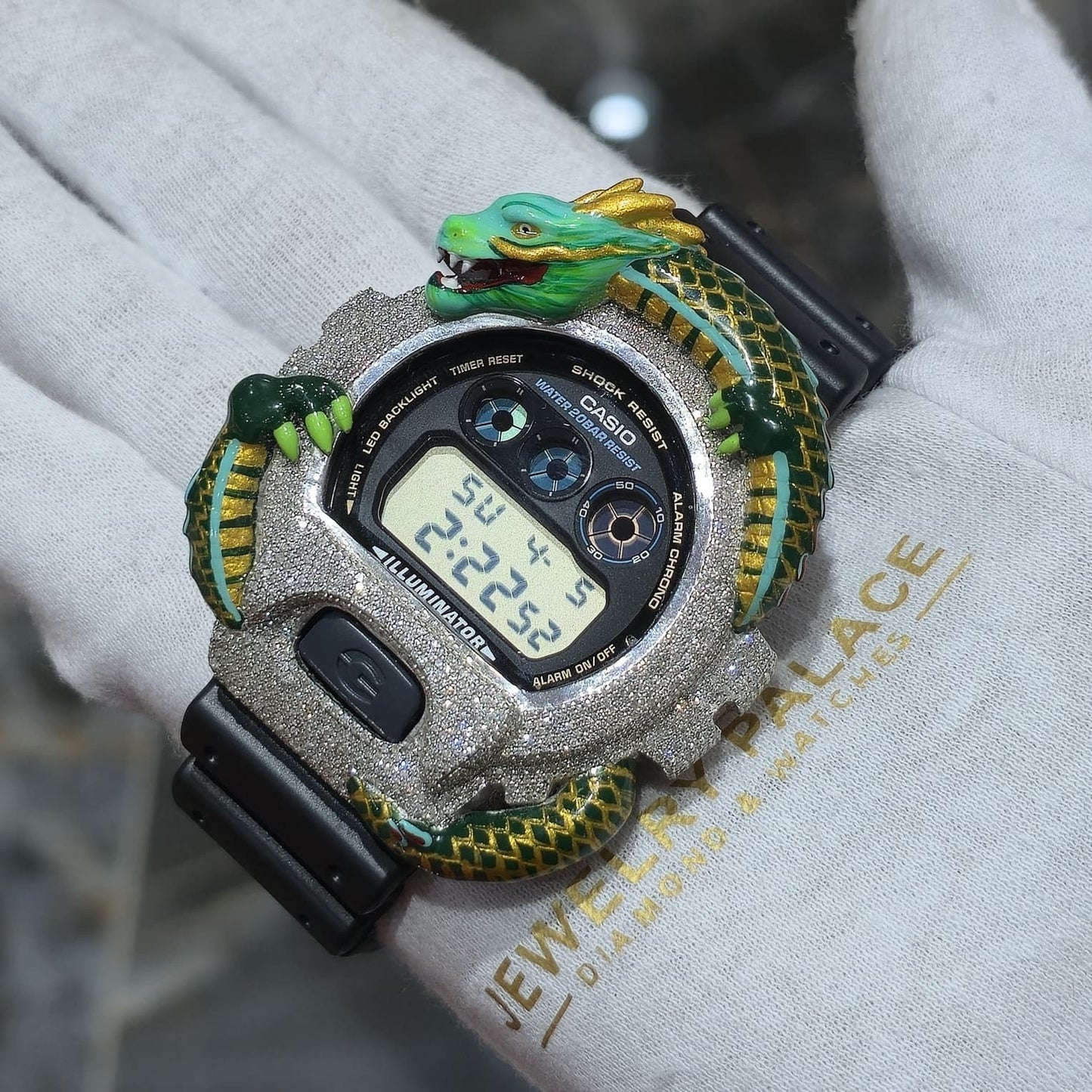 Casio G-Shock (Black) 6900 Iced Out Diamond Watch 5 CTW