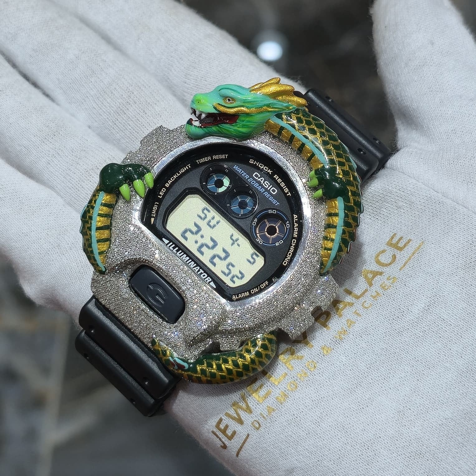 Casio G-Shock (Black) 6900 Iced Out Diamond Watch 5 CTW