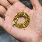 10K Yellow Gold Franco Chain Bracelet 5mm – Solid Box Square Wheat Link, 8” Unis