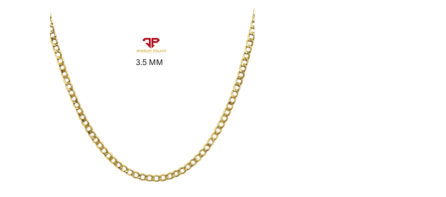 10K Yellow Gold Solid 2mm-6.5mm Curb Cuban Chain Link Necklace Bracelet 7"- 26"