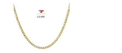 10K Yellow Gold Solid 2mm-6.5mm Curb Cuban Chain Link Necklace Bracelet 7"- 26"
