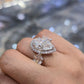9.42CT Pear Lab Grown Diamond Engagement Ring | 14K Gold | E VVS2 | Halo 3-Stone