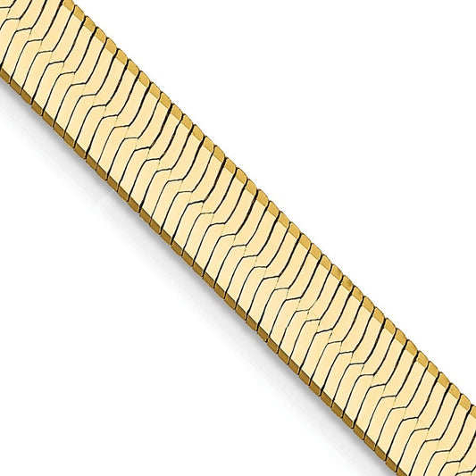 10K Yellow Gold Solid 3mm-9mm Flat Herringbone Chain Necklace Women Men 16"- 24"