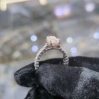 Silver Lab Grown Diamond Radiant Ring 1.50ct Center 3.00ctw Total