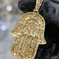 10K Yellow Gold Diamond Hamsa Hand Pendant 4.50ctw GH SI 12.97 grams 2 inches