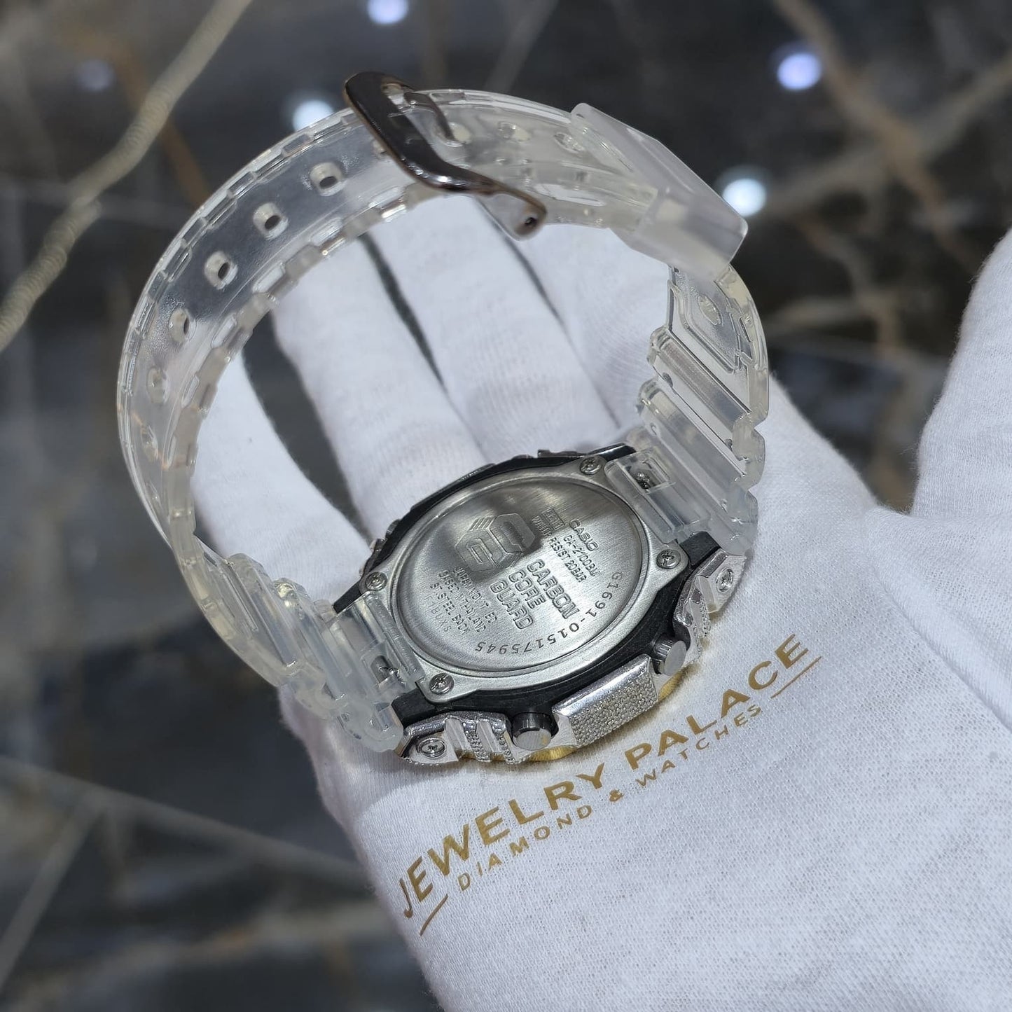 Authentic Casio G-Shock S2100  Iced Out Natural Diamond Watch 5CT | Silver Dial