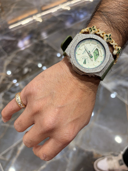 Casio G-Shock S2100  Iced Out Natural Diamond Watch 5CT