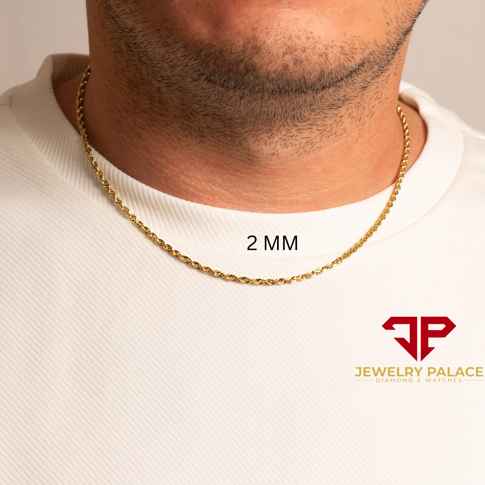 10K Yellow Gold 1mm-4mm Laser Diamond Cut Rope Chain Necklace Men Women 16"- 30"