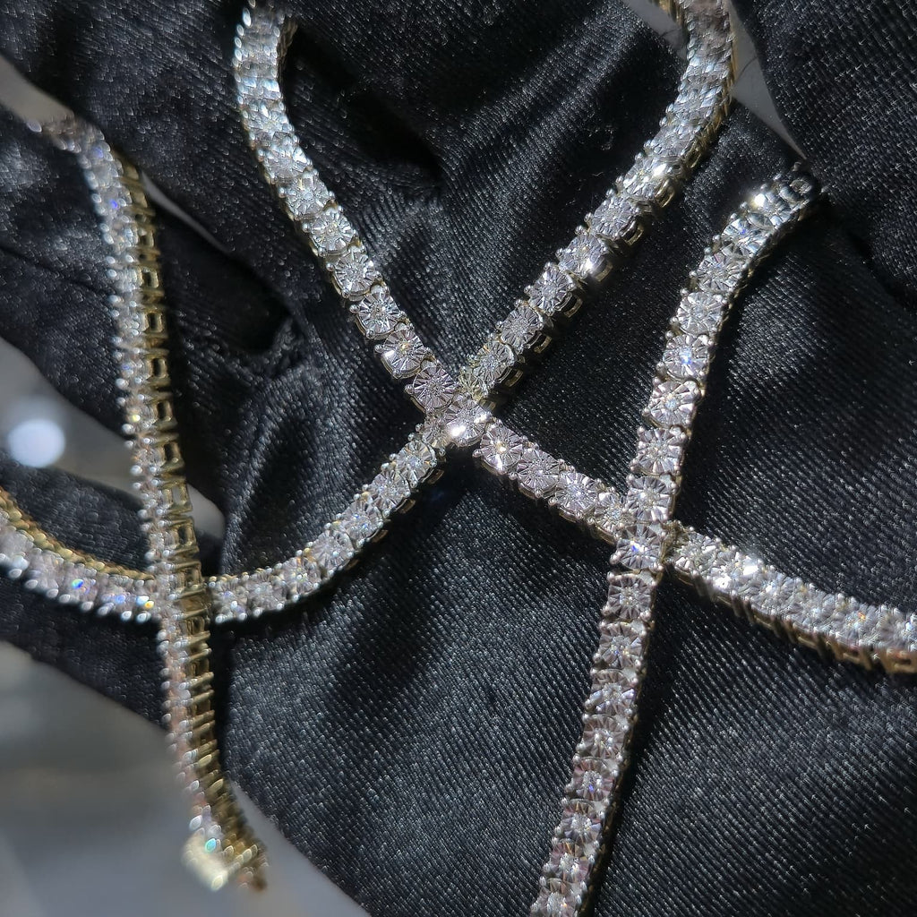 10K Yellow Gold Diamond Tennis Chain 1.87ctw GH SI 22" 33.9g Jewelry Palace