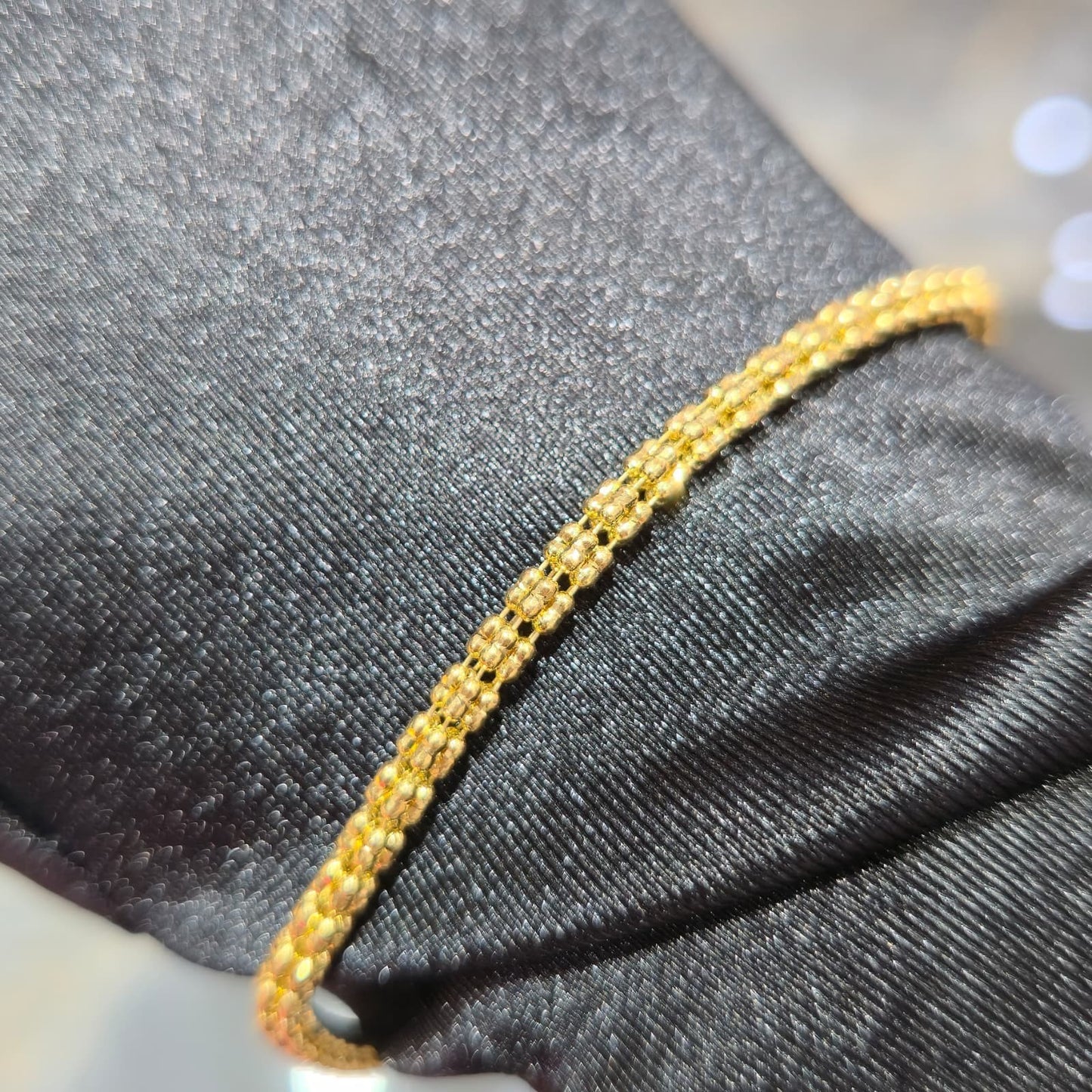 10K Yellow Gold Diamond Cut Ice Chain Bracelet Women 8 Inch 3.20mm