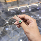 Jewelry Palace 14k Yellow Gold Emerald and 1/2CT TDW Diamond Halo  Ring