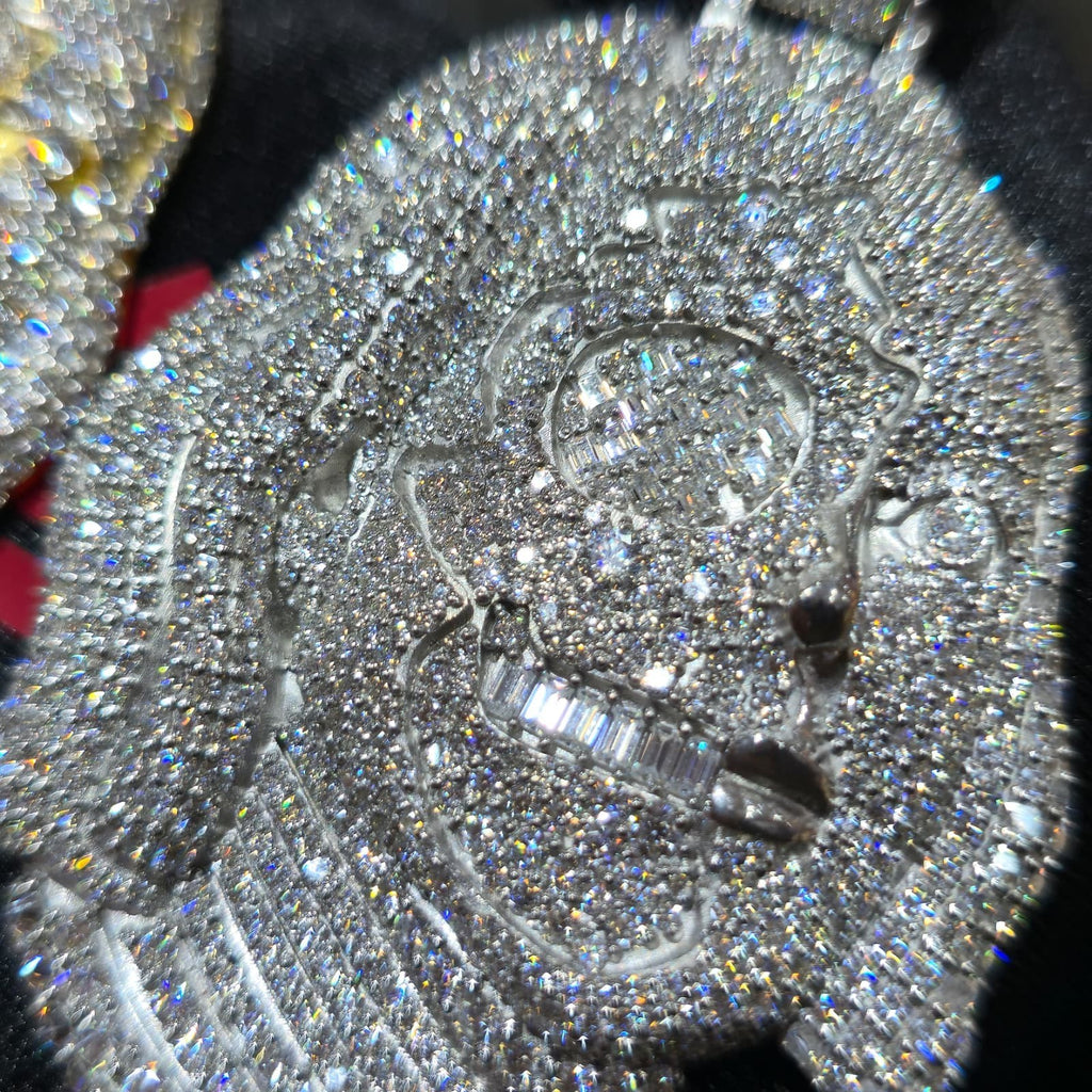 Benjamin Two Face Pendant VVS Moissanite 925 Silver Iced Hip Hop Tennis Necklace