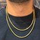 10K Gold 3mm Ball Beaded Chain (Solid Links) 18"-20"