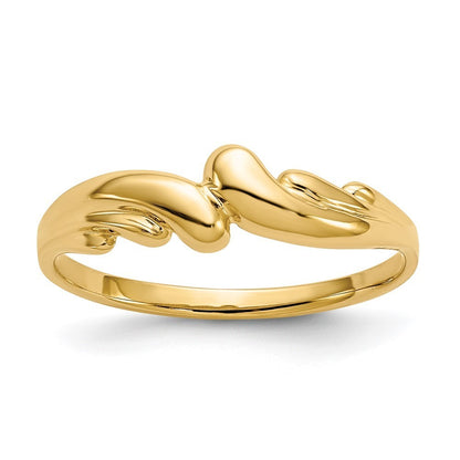14k Yellow Gold Polished Swirl Dome
