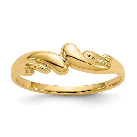 14k Yellow Gold Polished Swirl Dome