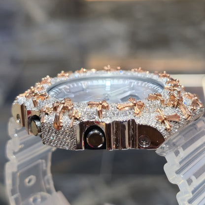 Authentic Diamond G-SHOCK DW6900TR Watch Cross Bezel | 5.00 CTW Natural Diamonds