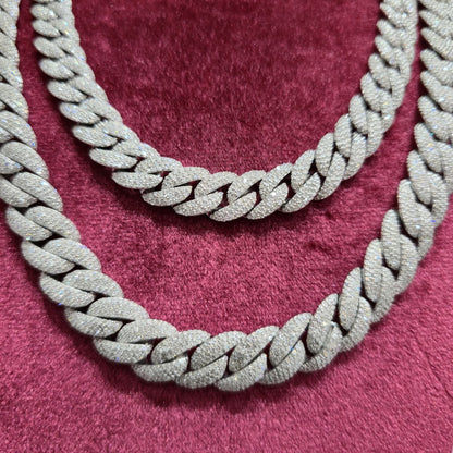 Natural Diamond Miami Cuban Chain 10MM 12MM 17.78-22.20CT 925 Silver