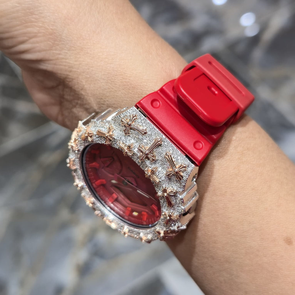 Diamond G-SHOCK GA2100 Watch Cross Bezel | 5.00 CTW Natural Diamonds