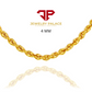 10K Yellow Gold 1mm-4mm Laser Diamond Cut Rope Chain Necklace Men Women 16"- 30"