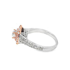 14K Two Tone Rose Gold Halo Diamond Engagement Ring 1.25 CTW Round SI F-G