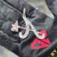 10K White Gold Atlanta Drip Pendant 2.50ctw Diamond Red Enamel Iced Out 2"